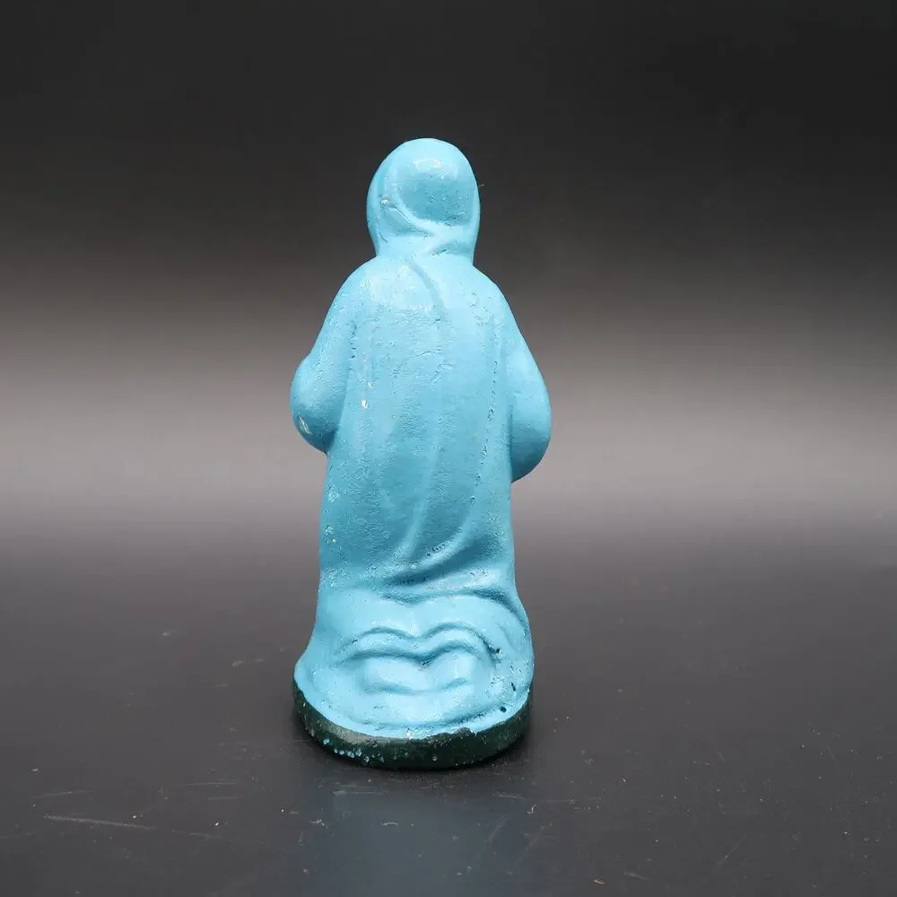 Virgin Mary Nativity Figure 4 1/2 in Hand Painted Plaster Vintage Christmas